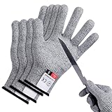 flintronic Schnittfeste Handschuhe, 2 Paar Schnittschutzhandschuhe küche, Schnitzhandschuhe für Erwachsene, Schnitthandschuhe Küche, Gartenhandschuhe, Schnittschutz Handschuhe, Level 5 Schutz(S+M)