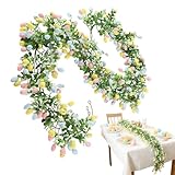 2 Stück Ostereiergirlanden-Dekoration - 210cm Osterdeko Girland, Ostereier Girlande Künstlicher Frühling Osterdeko, Frühlingsdeko Girlande, Für Wand, Fenster, Kaminumrandung, Tisch & Party