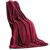 CelinaTex Flauschige Kuscheldecke 150 x 200 cm Bordeaux Decke Sofa Couch warm Wohndecke weich Mikrofaser Fleece Oeko-TEX Quebec