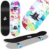 Skateboard für Anfänger, Skateboard Kinder Mädchen Anfänger, 79 * 20cm, Cruiser Skateboard mit LED, Skateboard für Kinder Teens Erwachsene, Komplettboard für Sport im Freien for Children Skateboard