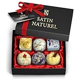 6 Luxuriöse BIO Badebomben Vegan - Geschenk für Sie - Wellness Geschenke für Frauen - Badekugeln Badezusatz zur Entspannung - Geburtstagsgeschenk für Frauen - Luxus-Geschenkbox