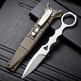 Klein Messer, EDC Messer mit Kydex Scheide,Pocket Knife, 17CM 440C Feststehende Klinge, Scharfes Taschenmesser Taschenwerkzeug Gürtelmesser für Outdoor Camping