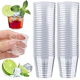 Mbsomnus 50 Stück Schnapsgläser Plastik 30ml Shotgläser Trinkbecher Plastikbecher Schnapsbecher Wiederverwendbarer Transparent Shot Becher für Geburtstage Verkostung Partygadget