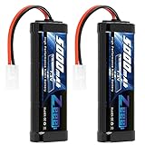 Zeee RC NiMH Akku 7,2V 5000mAh RC Auto RC LKW HPI Losi Kyosho Hobby für RC Cars Aeroplane Helicopter Boat (2 Packungen)