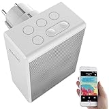 auvisio Steckerradio: UKW-Steckdosenradio und Freisprecher, Bluetooth 5, 30 Senderspeicher (Steckdosenradio Badezimmer, Badezimmer Radio Steckdose, Audio Kabel)