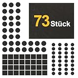 Seaforie Filzgleiter Selbstklebend 73Pcs, 4mm Starke Möbelgleiter mit Rutschschutz, filzgleiter für stühle Geräuschlos & Kratzschutz für Holzböden, Inkl. Verschiedene Größen für Stühle, Tische, Sofa