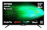 DYON Smart 55 AD-2 139 cm (55 Zoll) Android TV (4K Ultra-HD, HD Triple Tuner, Prime Video, Netflix, Google Play Store für DAZN, Disney+ uvm., Google Assistant, BT-Fernbedienung) [Mod. 2023]