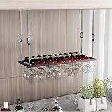 ZHENCHAO An der Wand montierte Weinregale Weinregal Freistehendes Loft Europäisches High-End-Bartheken-Weinglasregal, Kopfüber Hängendes Kreatives Weinglasregal, Haushaltskelchregal Wi,Schw