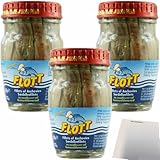 3x Flott Acciughe 'Anchovies Sardellenfilets' in Sonnenblumenöl, 80 g