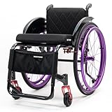 Sunyongfly Rollstuhl für Erwachsene,Leichter Sportrollstuhl,All Terrain Aluminium-Rollstuhl,Abnehmbarer Rollstuhl,Geeignet für Behinderte(Seat Width 40cm,A)