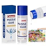 Celawork Puzzle Kleber für 1000/1500/3000 Stücke Puzzles, ungiftiger PVA transparenter Puzzlekleber, Schnelltrocknend, mit Punktkleber, praktisches Zubehör zum Aufhängen von Puzzles (120 ML)