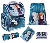 Undercover - Frozen Schulranzen Set Clou - 1. Klasse Grundschule - mehrteiliges Set mit Geldbeutel, Sportbeutel, Schlamperetui und Schüleretui - Mädchen