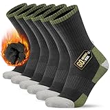 KEECOW Merino Wolle Wandersocken Herren & Damen 3 Paar, Thermo Fleece Socken Wintersocken Warmesocken für Outdoor Sport (DE/NL/SE/PL, Numerisch, 43, 46, Regular, Regular, Grüner)