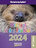 Wie faul ist das Faultier? 2024: Tages-Abreisskalender für Kinder mit Rätseln, Spiel und Witz I Aufstellbar I 12 x 16 cm