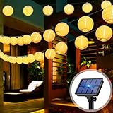 btfarm Solar Lichterkette Aussen Lampions, 8M Lampion Außen Wetterfest IP65 Laterne Lichterkette Outdoor 8 Modi Solarlichterkette Deko für Garten, Balkon, Terrasse, Hof (Warmweiß)