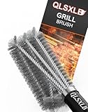 QLSXLB Grillbürste, Edelstahl Bürste Grill, Grillrost Bürste, Grill Reinigungsbürste Langer Griff, Drahtbürste für Gasgrill, Holzkohlegrill und Elektrogrill