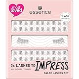 essence 3x LASHES TO IMPRESS false lashes set 01, künstliche Wimpern, Schwarz, vegan, Nanopartikel frei, ohne Parfüm, ölfrei, 1er Pack (3pair)