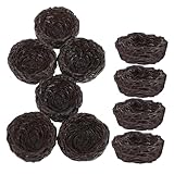 HEALSOPTHY 10 Stück Teiliges Mini Vogel Nest mit Eiern Naturgetreues Harz für Osterdeko Frühling Bastelmaterial Kompakte für und Gartendekoration