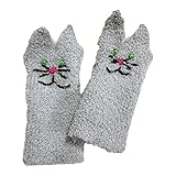 Warme Winterhandschuhe, dehnbare Fäustlinge, Erwachsene, gestrickte Stickerei, Halbfingerhandschuhe, Strickhandschuhe für kaltes Wetter, Fahrradhandschuhe, Winter, Herbst, winddicht, Unisex