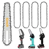 4-Pack 6 zoll kettensäge kette, sägeketten 6 zoll mini kettensäge kette 1/4 zoll, 3/8' LP kette 6 zoll für 18.5 cm Schiene - 37 Antriebsglieder, 1.3mm, ersatzkette 6 zoll für mini kettensäge