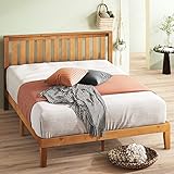 Zinus Alexia Bett 180x200 cm - Höhe 30 cm - Holzplattform Bettrahmen mit Kopfteil - Rustikale Kiefer Braun, Holzfarbe, Holz