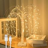 Esoes LED Lichterbaum,LED Baum Lichter,108 LED Baum Lampe,USB/Batteriebetrieben,Licht Warmweiß Verstellbare Äste Weihnachtsdeko für Wohnzimmer, Büro, Esszimmer, Hotel, Innen Deko (White)