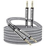 SUCESO 3.5mm Aux Kabel [2 Stück 1M+2M] 3,5mm Klinke auf Klinke Stereo Audiokabel Nylon Klinkenkabel Kompatibel mit Kopfhörer, Autoradio, Handy, PC, Lautsprecher, Heim Stereoanlagen, MP3/MP4 Player usw