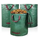 3 Säcke Gartenabfallsack, Gartensack 120L, Laubsack Mit Deckel, Wasserdicht, Selbststehend Abfallsack, Laubsack Haltbar Korrosionsbeständig Für Gartenabfälle Und Grünschnitt Hecke Gartenabfall