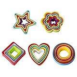 LHKJ 25 Stücke Plätzchen Ausstecher Mini, Kleine Keksausstecher aus Kunststoff, Geometrische Keks Ausstechformen Set