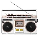 80er Jahre Stil Vintage Tape Player mit Bluetooth & AM/FM Radio - Bass Boost, TF-Karte/U-Disk, mehrere Transkriptionsmodi - Für Familientreffen/Reisen