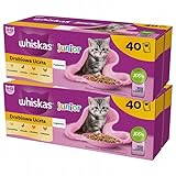 Whiskas Junior Geflügel Auswahl in Gelee, 80 Portionsbeutel à 85g (2-er Pack) – Hochwertiges Katzenfutter nass, für heranwachsende Katzen