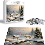 Winter Puzzle 300 Teile Tier Puzzle Erwachsene, Holzpuzzle Erwachsene, DIY Groß Puzzelmatten, Premium Quality Klassische Wooden Jigsaw, Holzpuzzle ab 14 Jahren für Jungen, Geschenke Mädche S-69