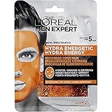 L'Oréal Men Expert Men Expert Hydra Energetic Tissue Gesichtsmaske für Männer, Tuchmaske für müde aussehende Haut (1 Stück)