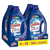 Bio Presto Flüssigwaschmittel Classic Flüssigwaschmittel, Formel mit Fleckenentferner, Packung mit 140 Waschgängen