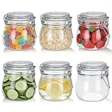Alitree 6er Set Einmachgläser mit Bügelverschluss 500ml, Bügelglas, Gläser mit Drahtbügel Vorratsgläser mit Deckel Luftdicht, Einmachgläser zum Aufbewahren für Zucker, Müsli, Kaffeebohnen, Gewürzen