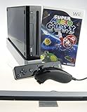 Nintendo Wii Konsole in schwarz mit Super Mario Galaxy