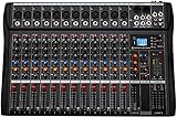 Depusheng DA12 mischpult dj mit USB Laufwerk für Computeraufnahmen Bluetooth 12 Kanal Audio Mixer XLR Mikrofonbuchse 48V Stromversorgung Cinch Eingang/Ausgang