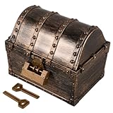 Garneck Piraten Schatztruhe Vintage Deko Box für Kindergeburtstag Dekorative Aufbewahrungsbox mit Nostalgischem Design für Spiele Schmuckkästchen