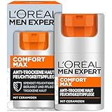 L'Oréal Men Expert Gesichtspflege gegen trockene Haut für Männer, Feuchtigkeitsspendende Feuchtigkeitscreme für strapazierte Haut, Gesichtscreme für Herren mit Ceramiden, Comfort Max, 1 x 50 ml