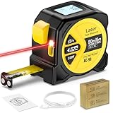 FNITAER Laser entfernungsmesser, 50 m laser messgerät entfernung,2 in 1 digitales maßband mit laser, Ft/m/in Umschaltung, Laser massband mit LCD-Display, Pythagoras/Abstand/Fläche/Volumen Messung