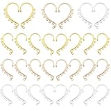 PandaHall Ohrmanschetten-Rohlinge, 36pcs 3 Farben Retro Ear Crawler 2.2' 7 Loops Alloy Chandelier Earcuff Wrap Für DIY Non Piercing Women Long Chain Quaste Ohrringe, Hellgold/Gold/Silber