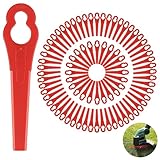 150 Stücke Rasentrimmer Messer, Rot Kunststoffmesser Ersatzmesser, Rasentrimmer Ersatzmesser, Kunststoffmesser Zubehör für Akku Rasentrimmer, für FRT18A FRT18A1 Kunst 46155 FRT20A1