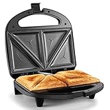 YASHE Sandwichmaker für 2 Sandwiches, Sandwichtoaster 2-Lagen Antihaftbeschichtung, Schnelles Aufheizen Toaster, Wärmeisolierter Handgriff, Antihaft-Platte, Automatische Temperaturregelung, Schwarz…