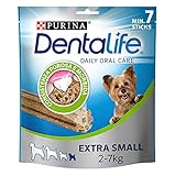 PURINA Dentalife Hundesnack für die Mundhygiene, Größe Extra Small, 6 Packungen mit je 7 Sticks, insgesamt 42 Sticks