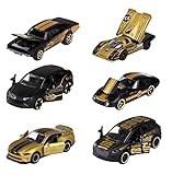 Majorette - Limited Edition 9 – 1 von 6 zufälligen Spielzeugautos im Gold-Design, für Kinder ab 3 Jahren, kleine Modellautos mit Freilauf und Federung, mit Sammelkarte