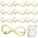 Svalor Tischkartenhalter Hochzeit Gold, 10 Stück Tischnummer Halter Metall, Unendlichkeit Tischnummern Hochzeit, Tischkarten-Clips Platzkartenhalter - für Hochzeiten Party Restaurant Tisch Deko