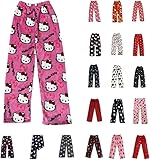 Pyjama Hose Weihnachten Schlafanzug Damen Kinder Christmas Pyjamas Hosen Lang Flanell Schlafhose Pyjamahose Weich Kawaii Pyjamas Anime Bequeme Schlafanzughose Frauen Anime Cartoon Herbst-Winter