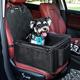 KYG Hundeautositz - Besonders Stabil, Wasserdicht, rutschfest & Kratzfest für Kleine Hunde - Für Beifahrer- und Rücksitz (Schwarz)