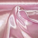 Stoff-Kollektion - Satin Stoff Meterware aus Polyester - Polyestersatin Glänzend & Doppelseitig 150cm breit – Ideal für zum Nähen von Kostümen, für Bekleidung, als Dekostoff etc. - Rosa