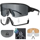 Wildhorn Radke MTB Fahrradbrille UV400 Sportsonnenbrille Radbrille für Herren mit 3 Wechselgläsern